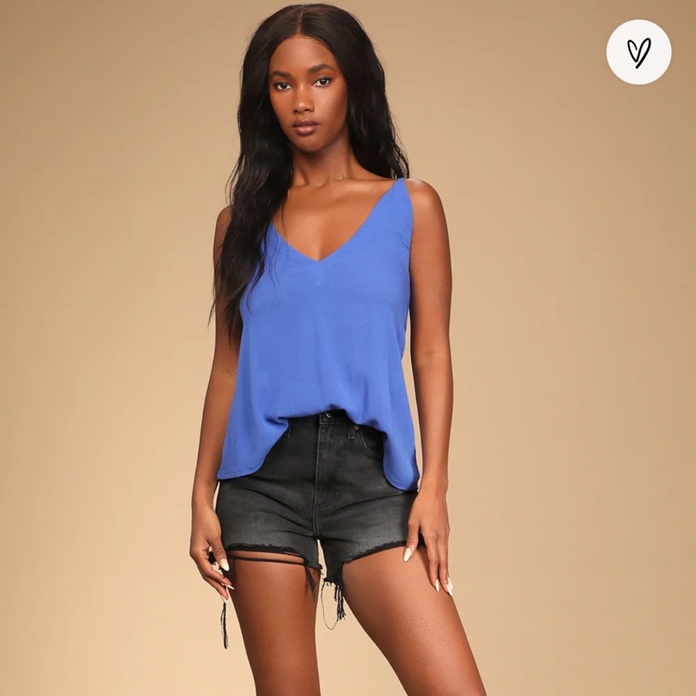 NWT Lulu’s Adrift Periwinkle Blue Tank Top
